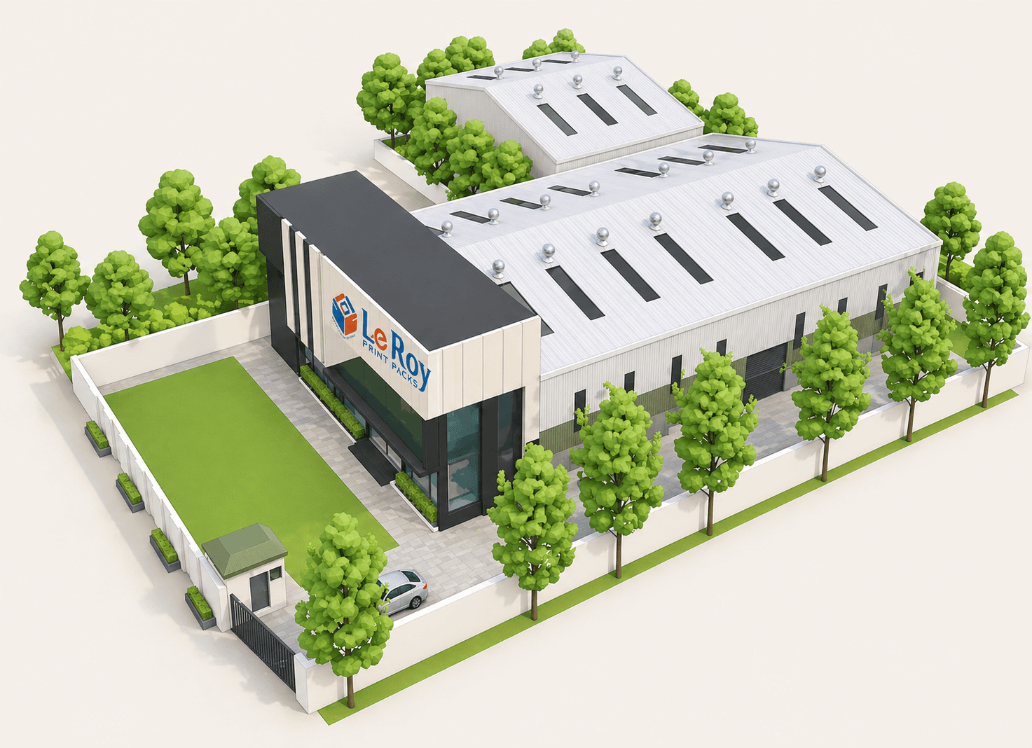 Aerial view of the LeRoy Print Packs facility in Hoshiarpur, Punjab